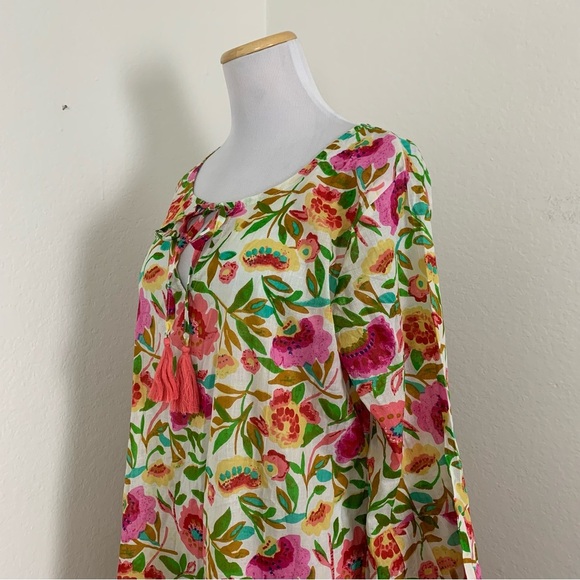 Debbie Katz South Beach Colorful Floral  Swim Coverup Dress Womens XL Boho - Picture 12 of 13